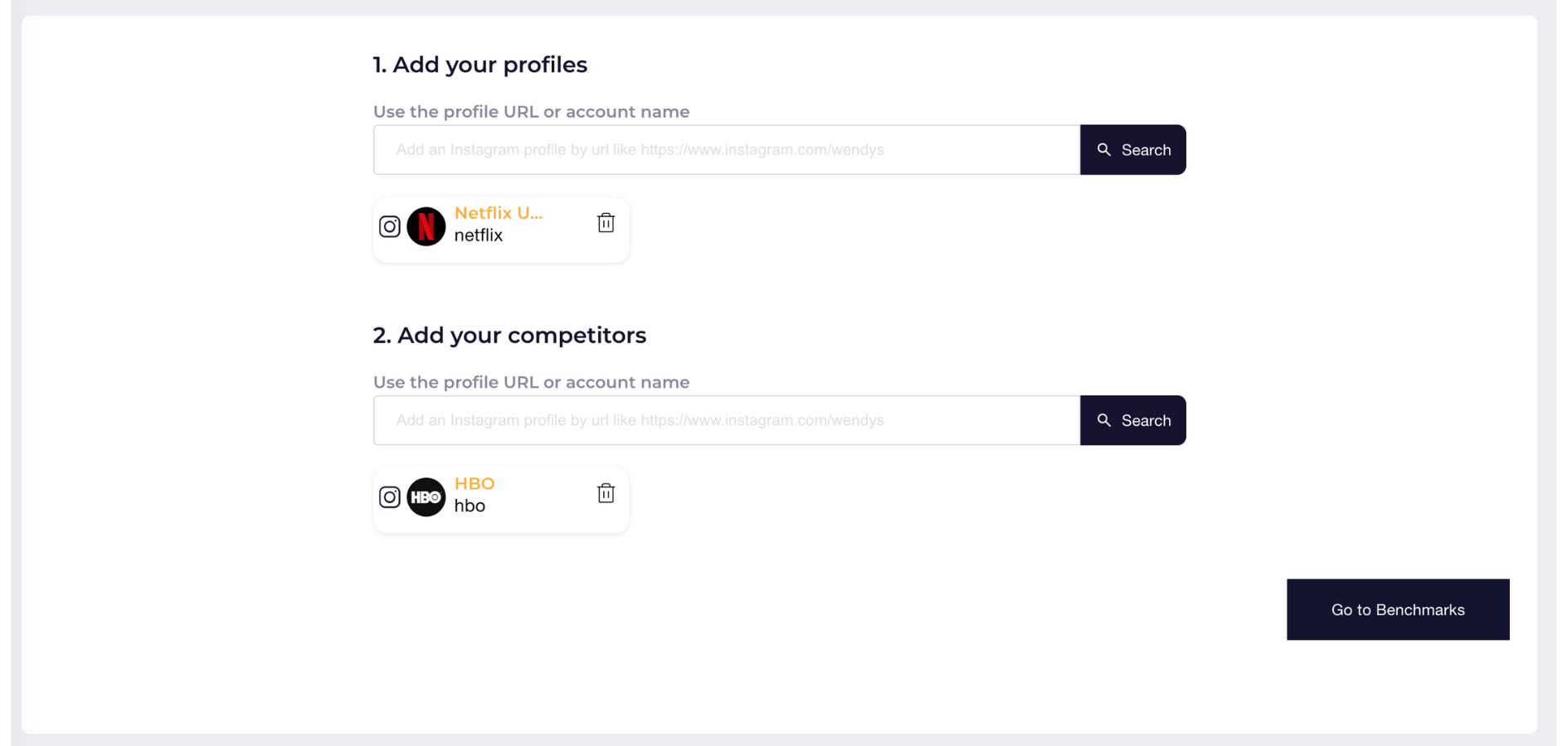 Add profiles in new project