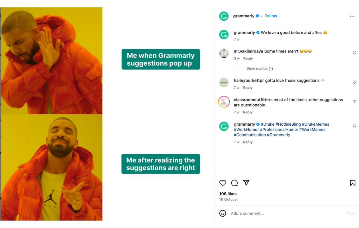 grammarly instagram post example 