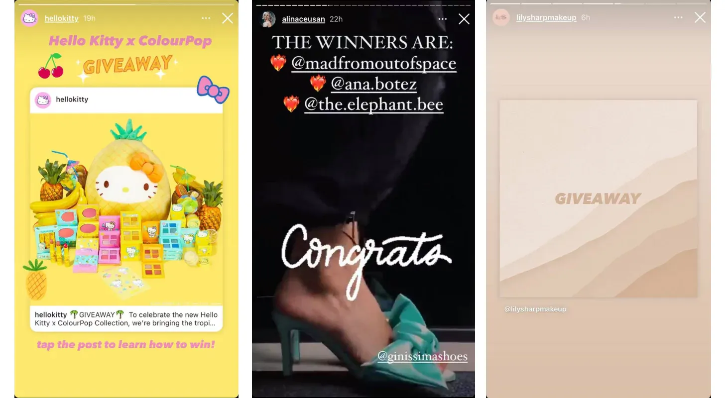 instagram story ideas contests and giveaways