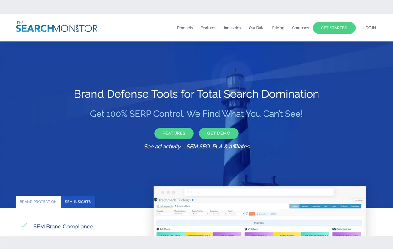 the search monitor homepage competitive analysis tool