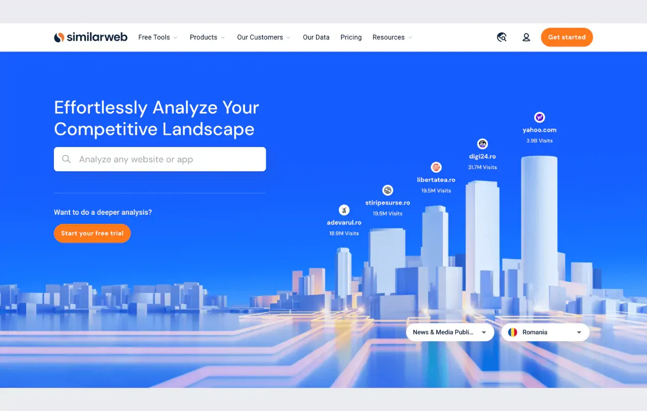 similarweb homepage competitive analysis tool