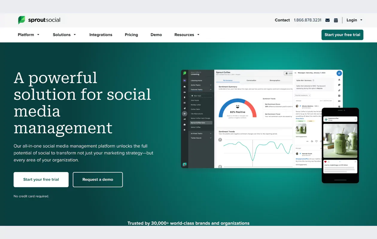 sproutsocial homepage competitive analysis tool