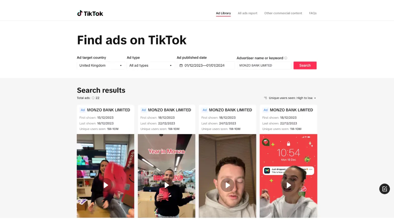 tiktok ads library competitive analysis tools