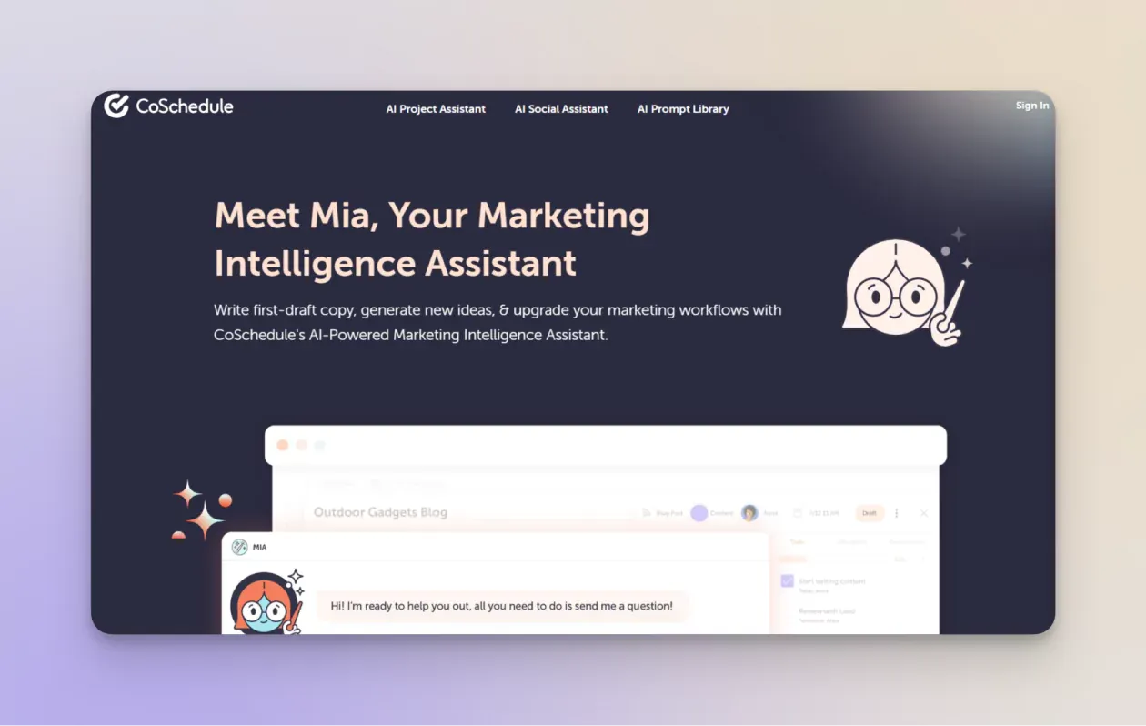 Coschedule's AI marketing tool