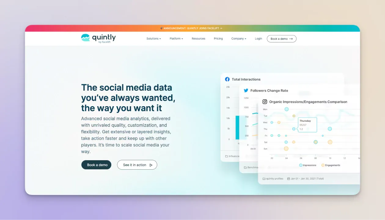 Quintly instagram analytics tool