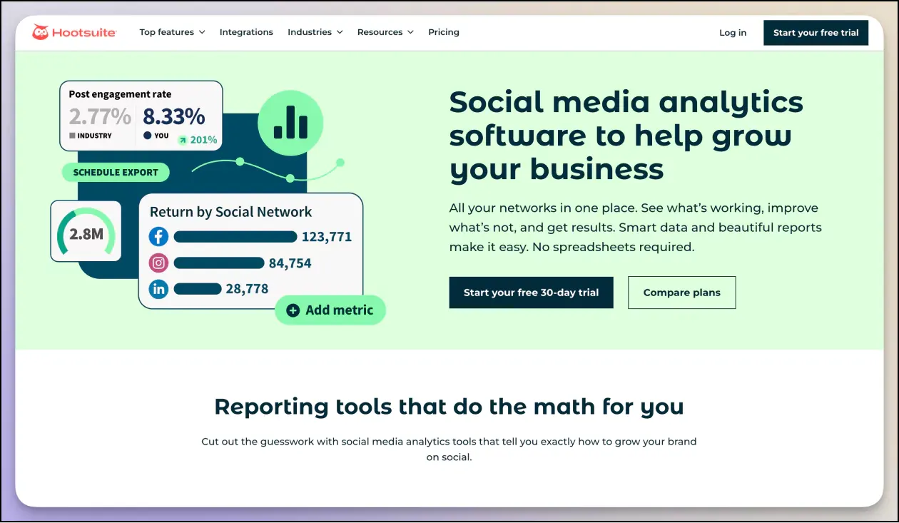 Hootsuite social media audit tool