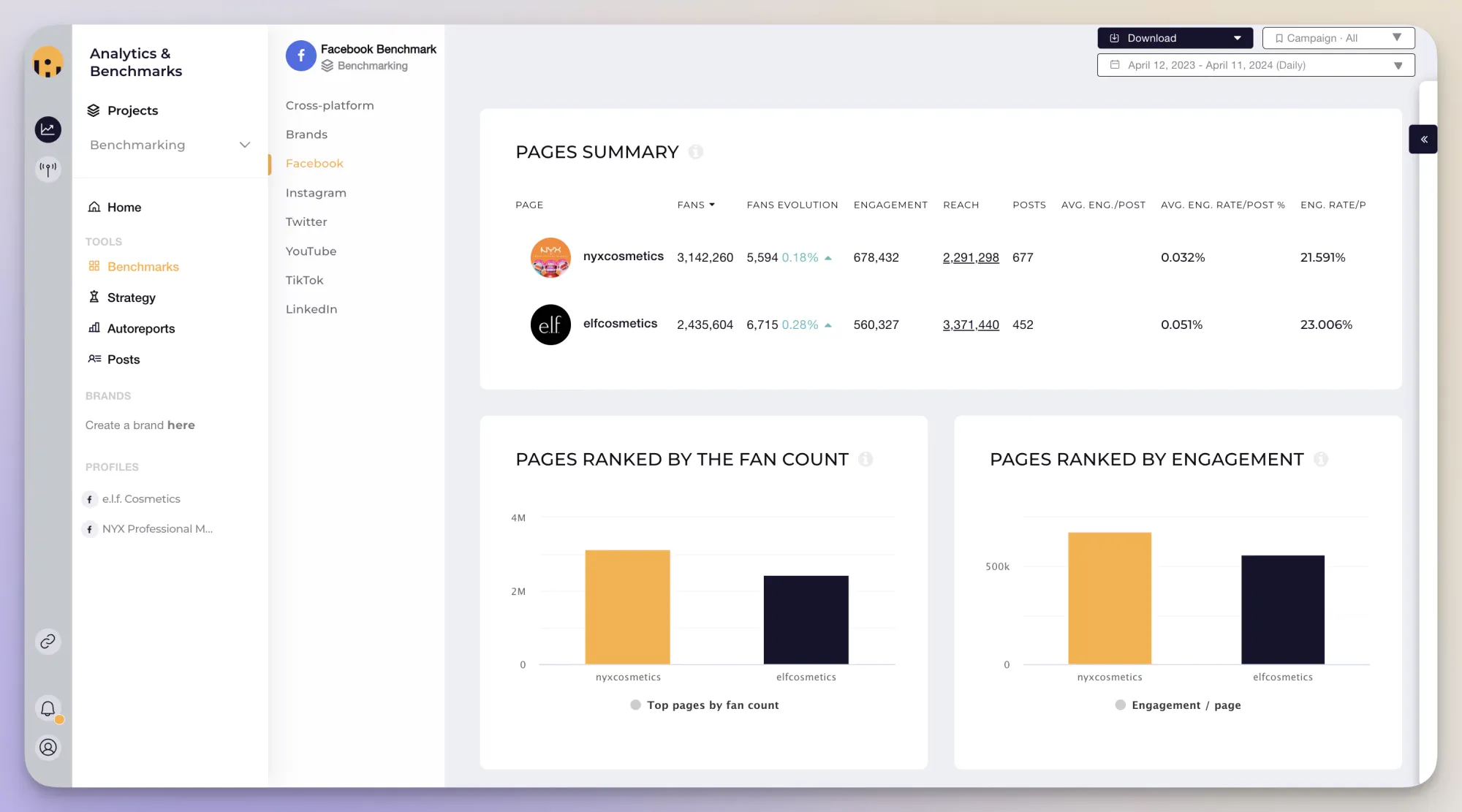 facebook report metrics