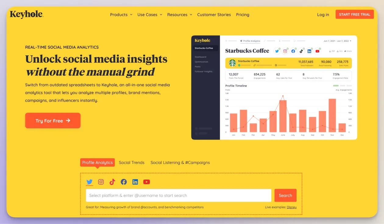 Keyhole social media analytics tool