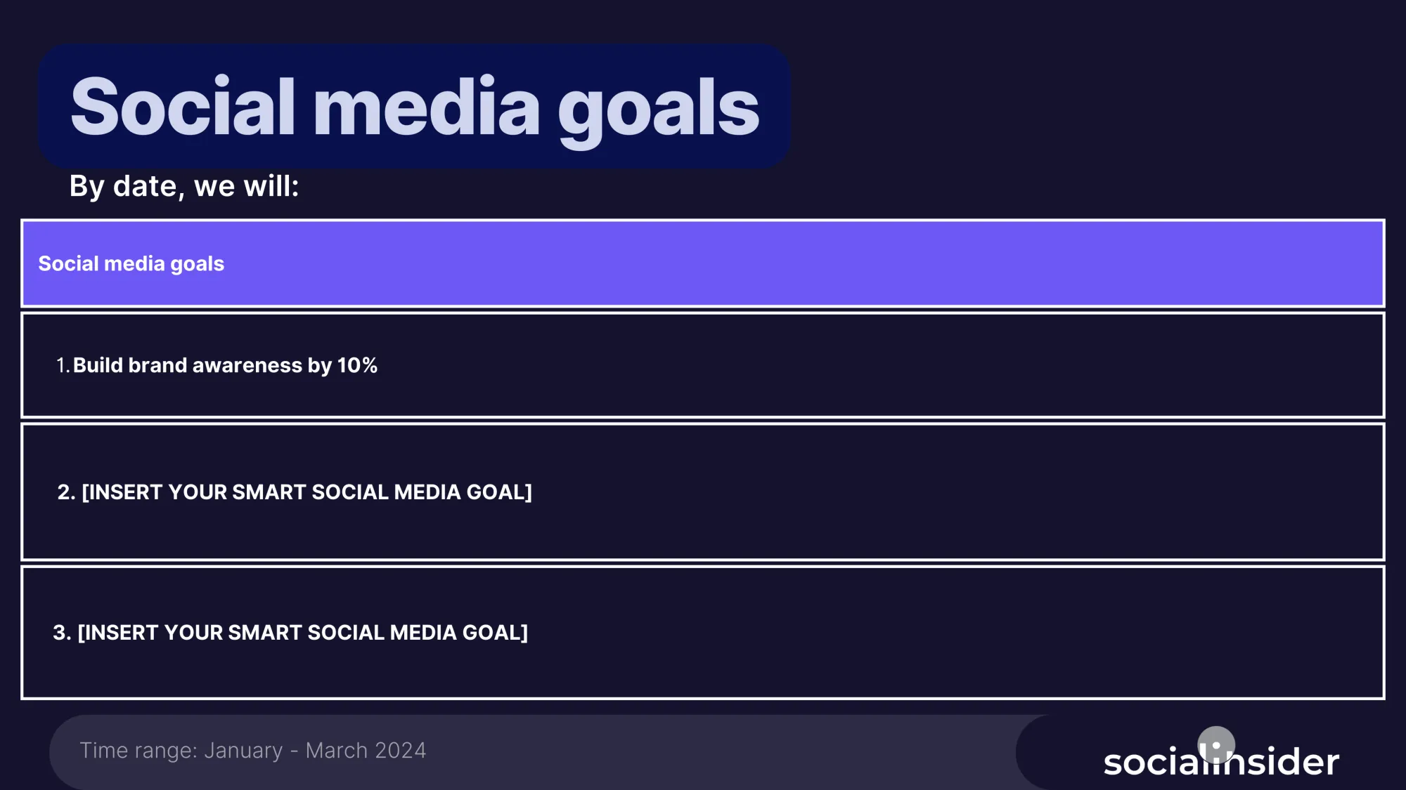 social media goals examples