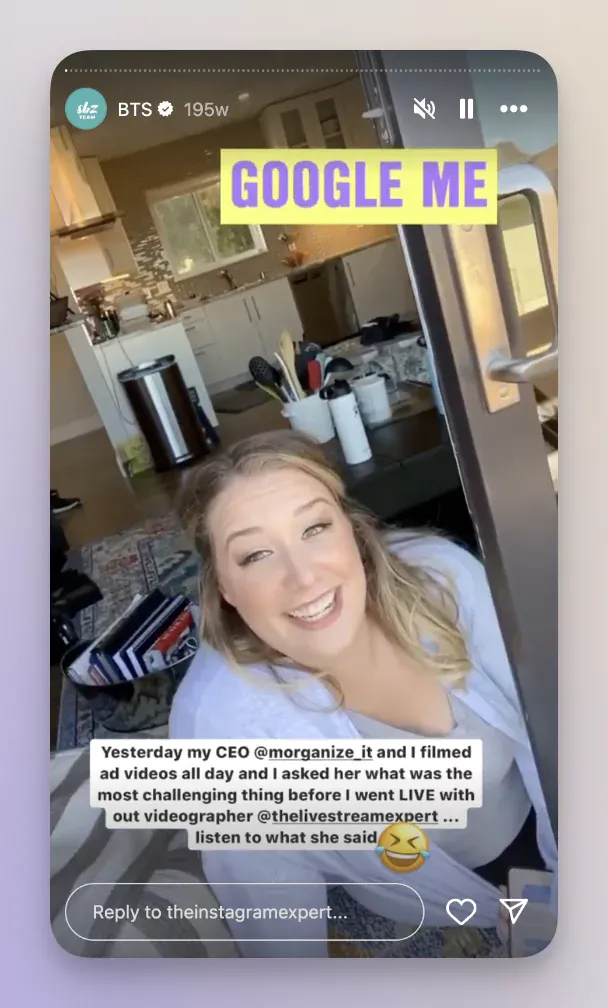 instagram story idea - example for employee spotlight