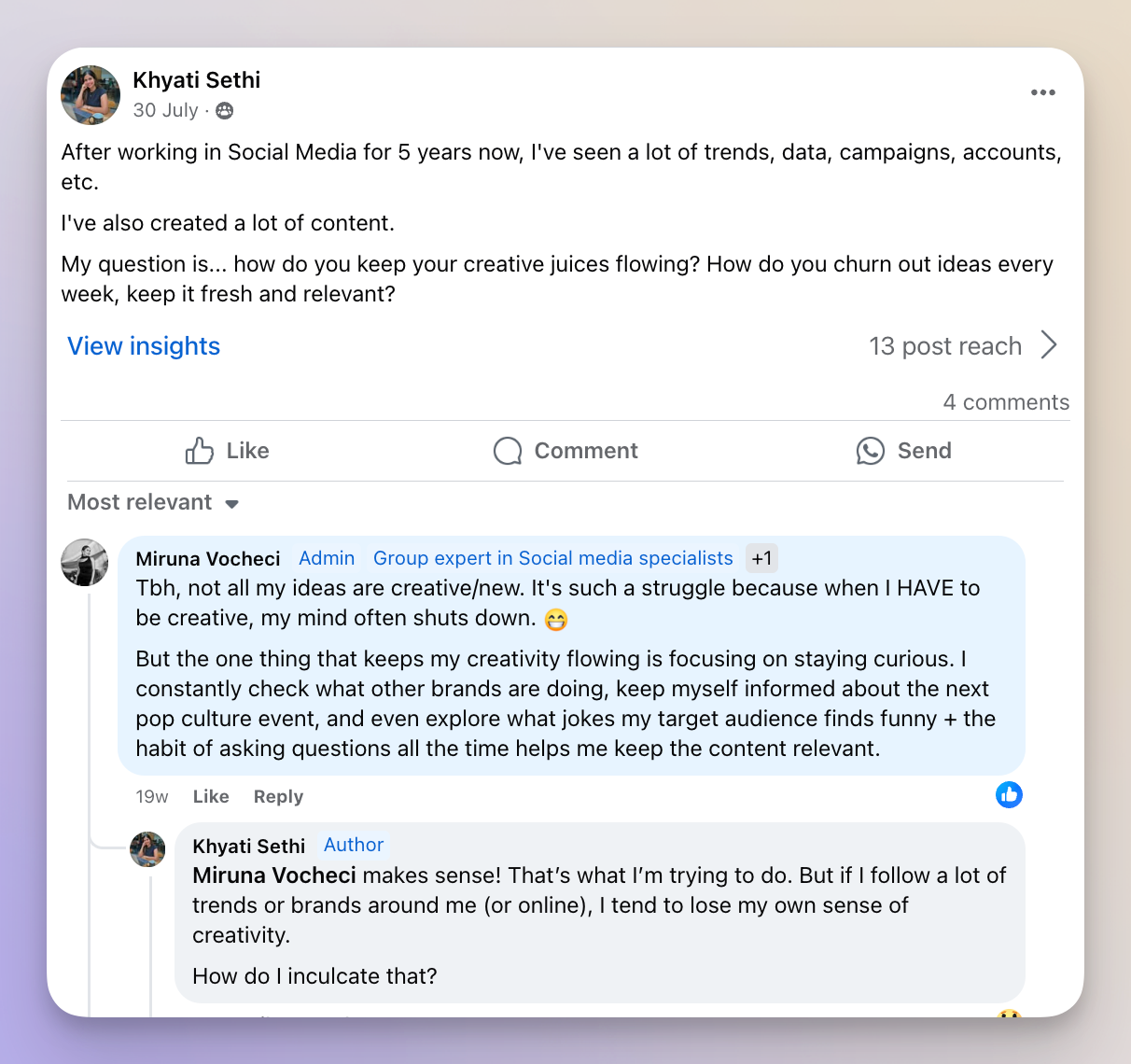 facebook group post