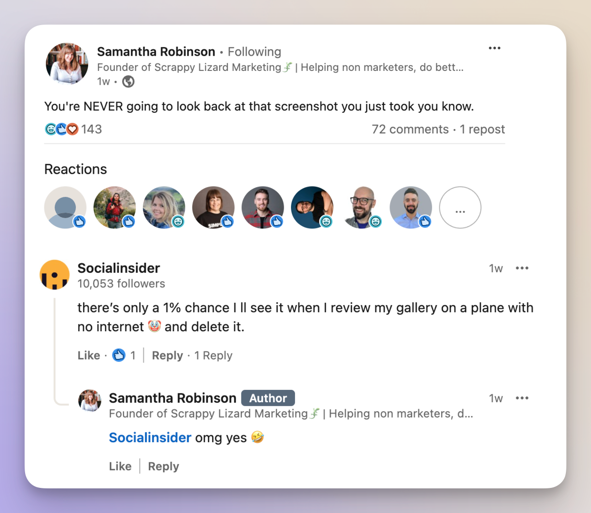 example of community conversations on linkedin
