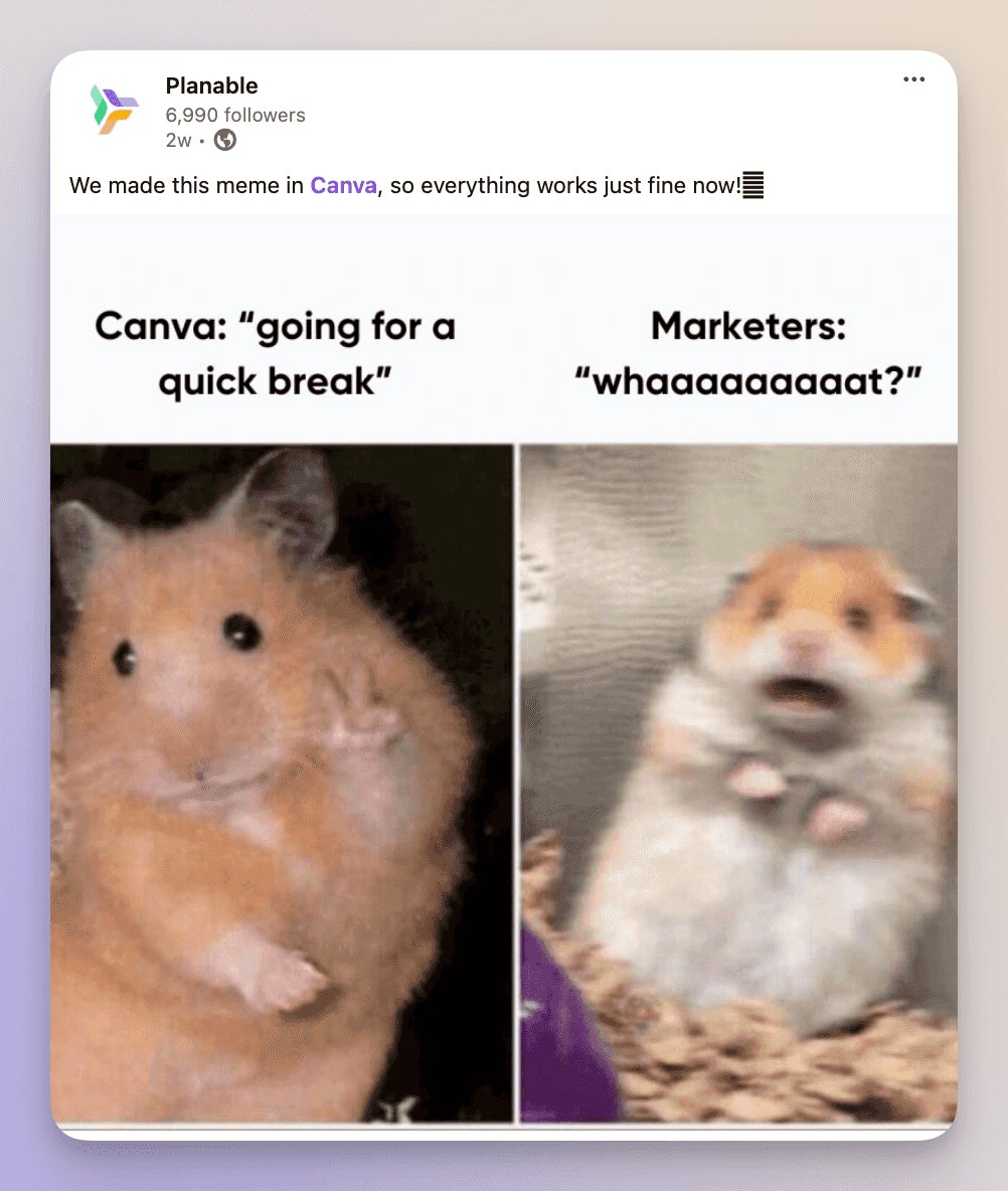 planable linkedin meme