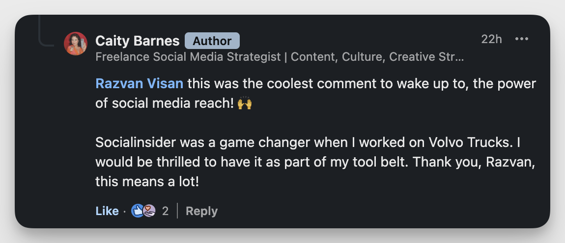 linkedin engagement example