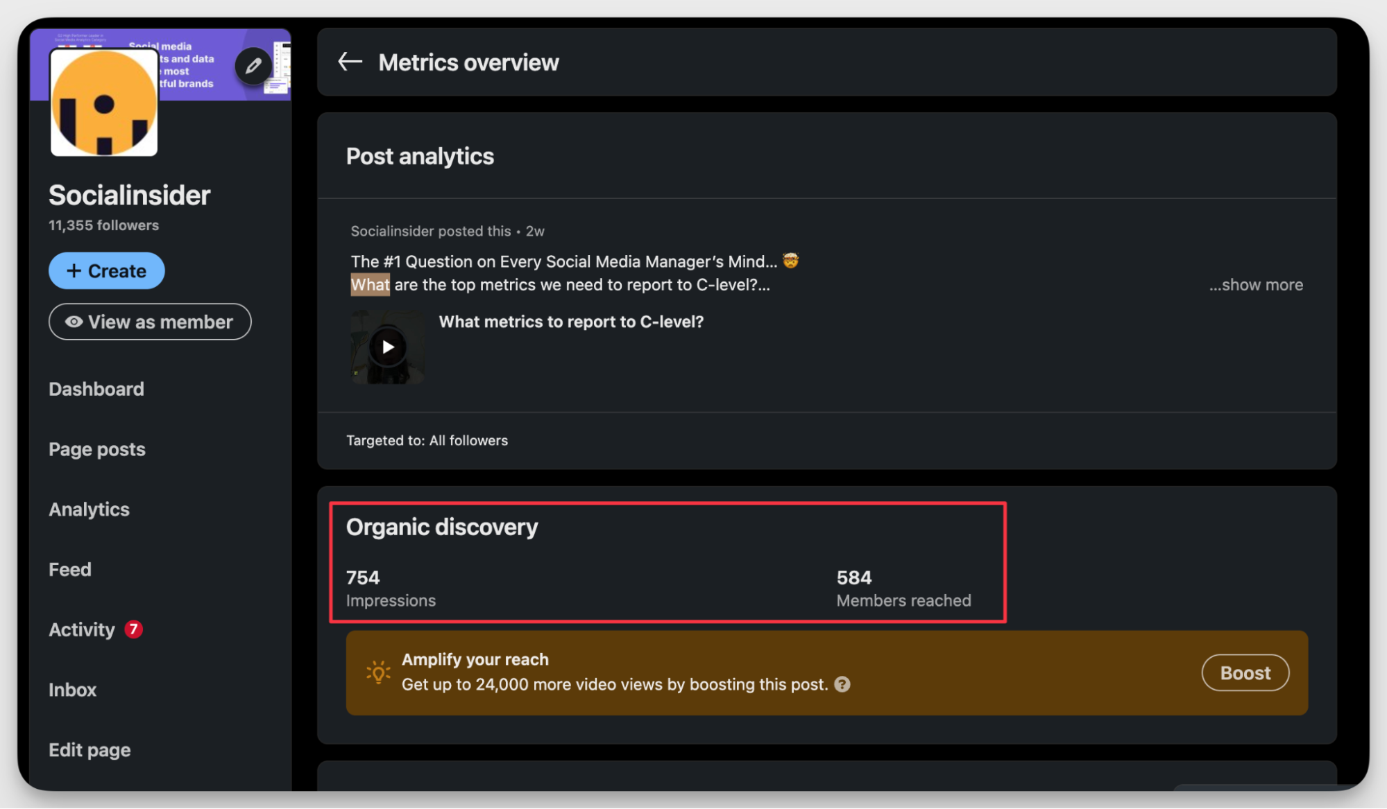 linkedin video metrics