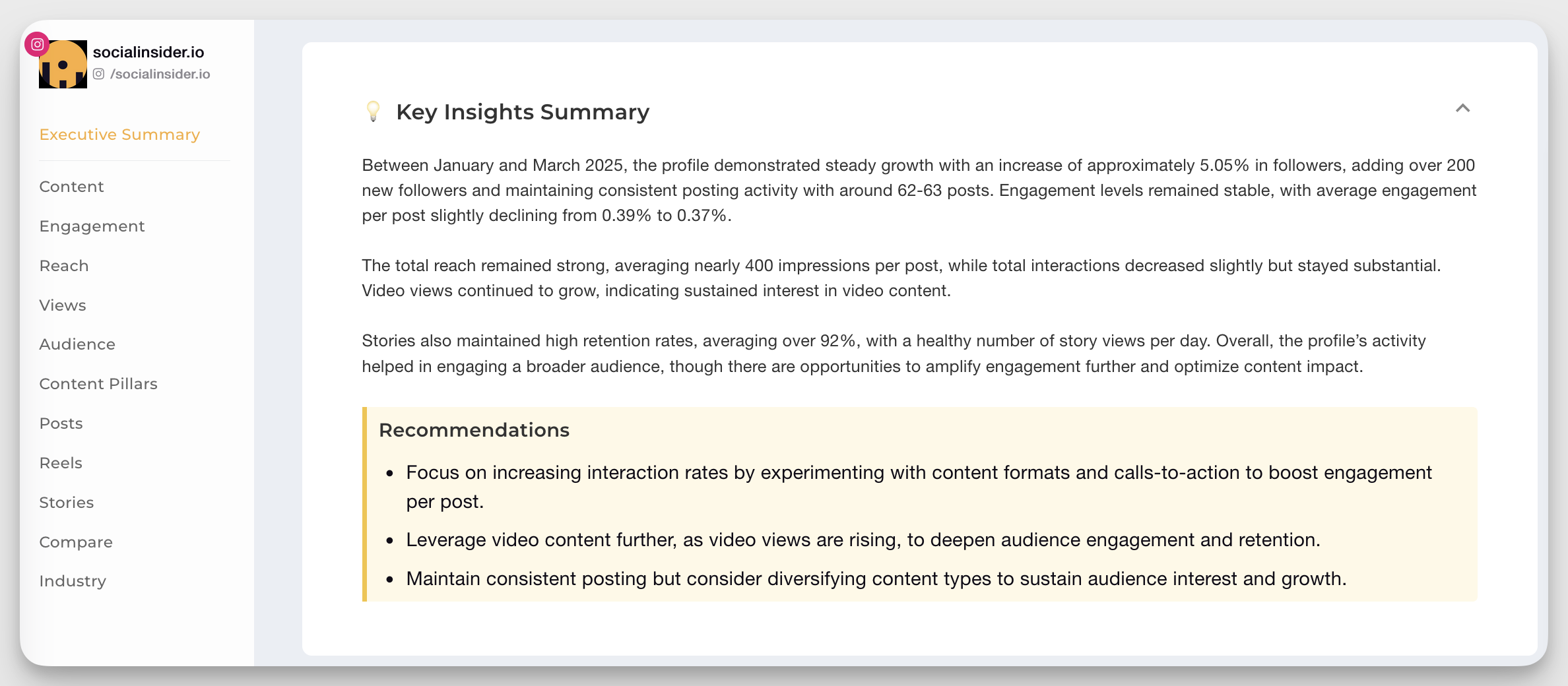 socialinsider executive summary