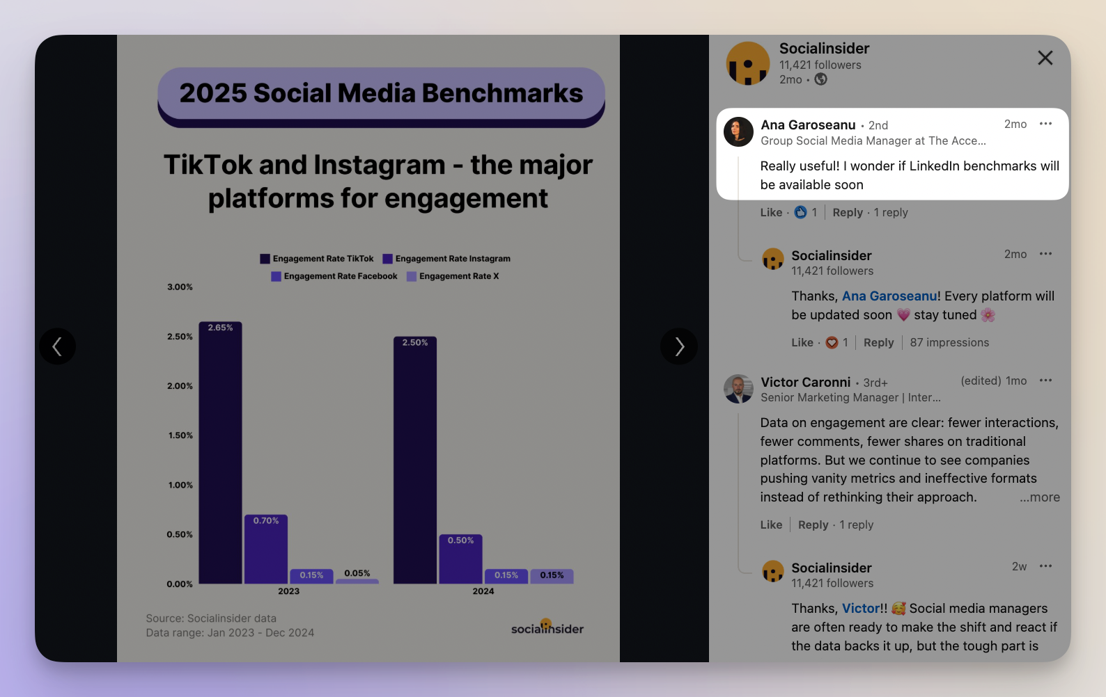 socialinsider instagram post example