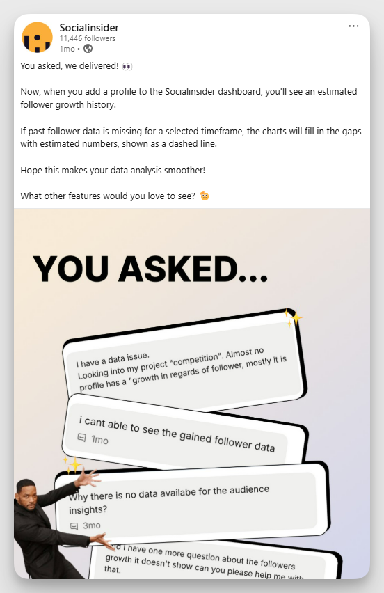 socialinsider linkedin post