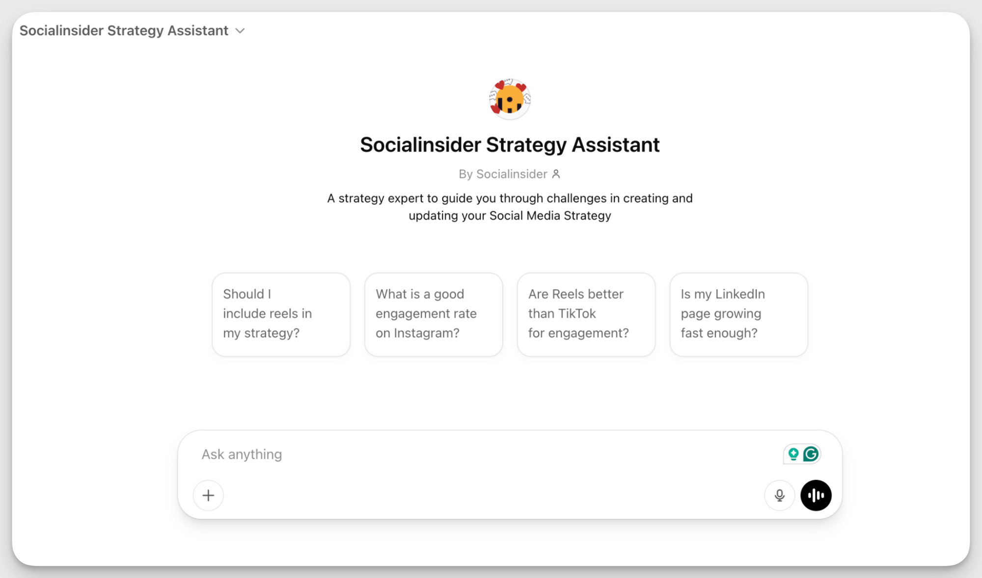 socialinsider strategy assistant