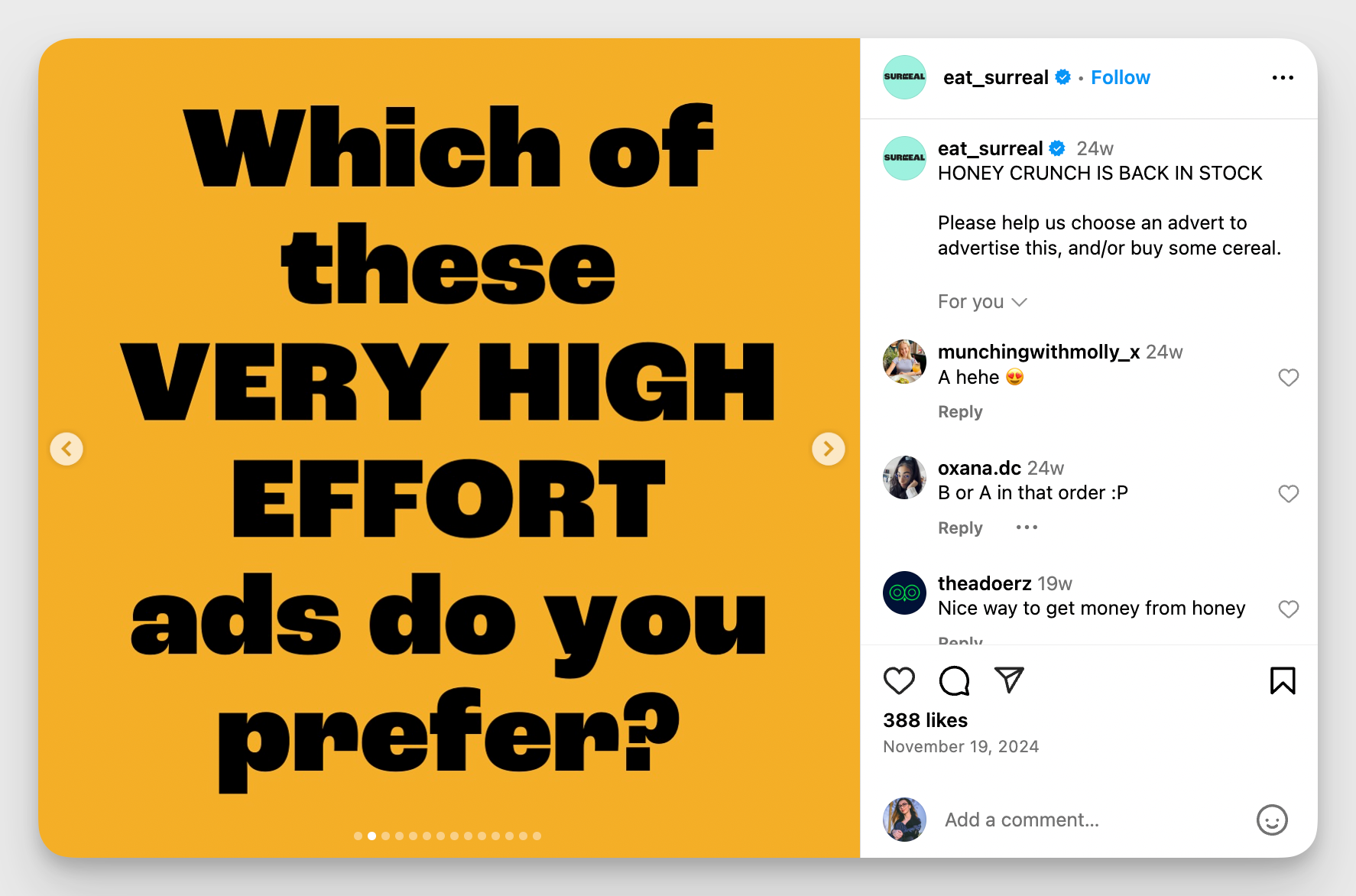 surreal instagram careousel