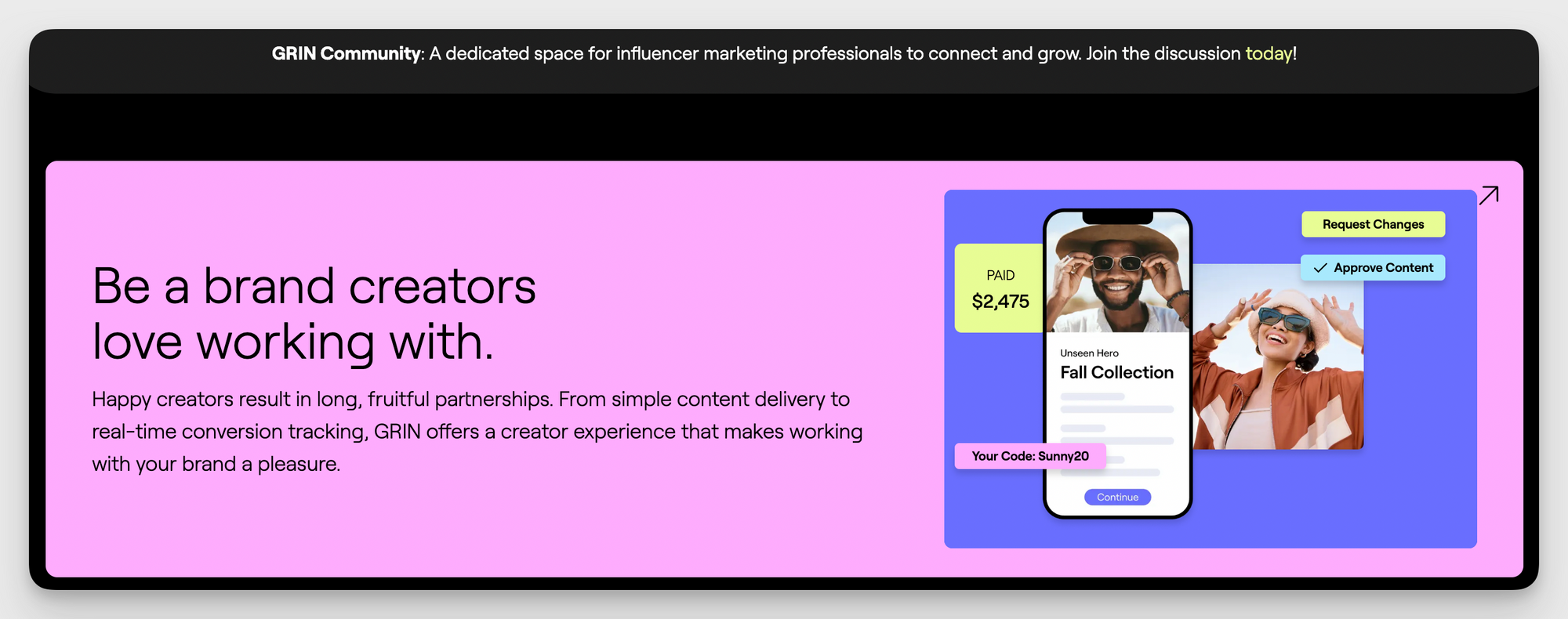 GRIN as an influencer marketing tool