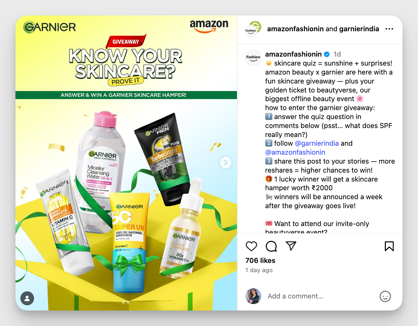 co-created giveaway example