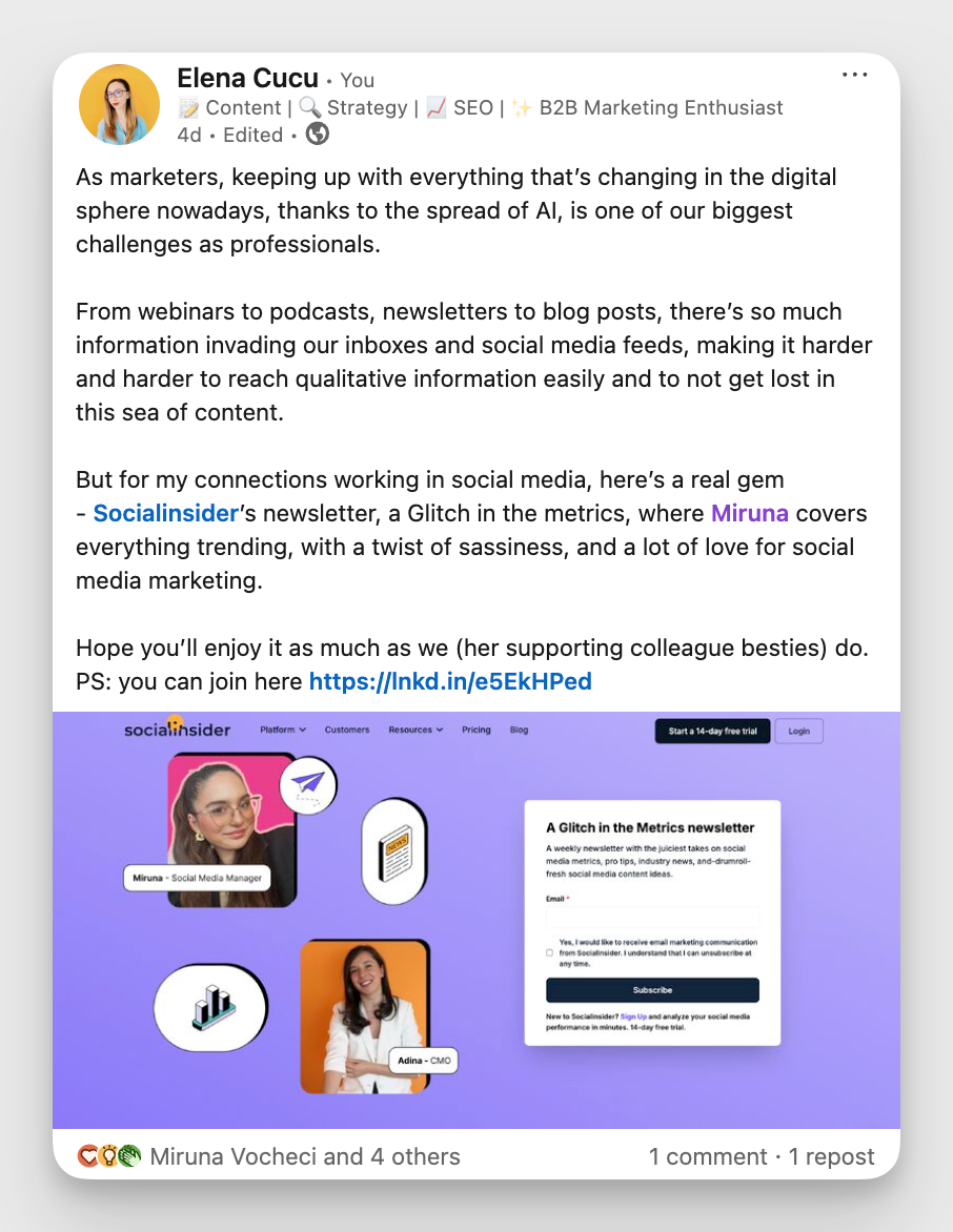employee generated content for socialinsider