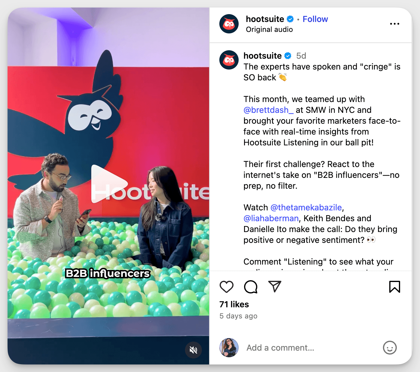 hootsuite b2b influencer marketing campaign example