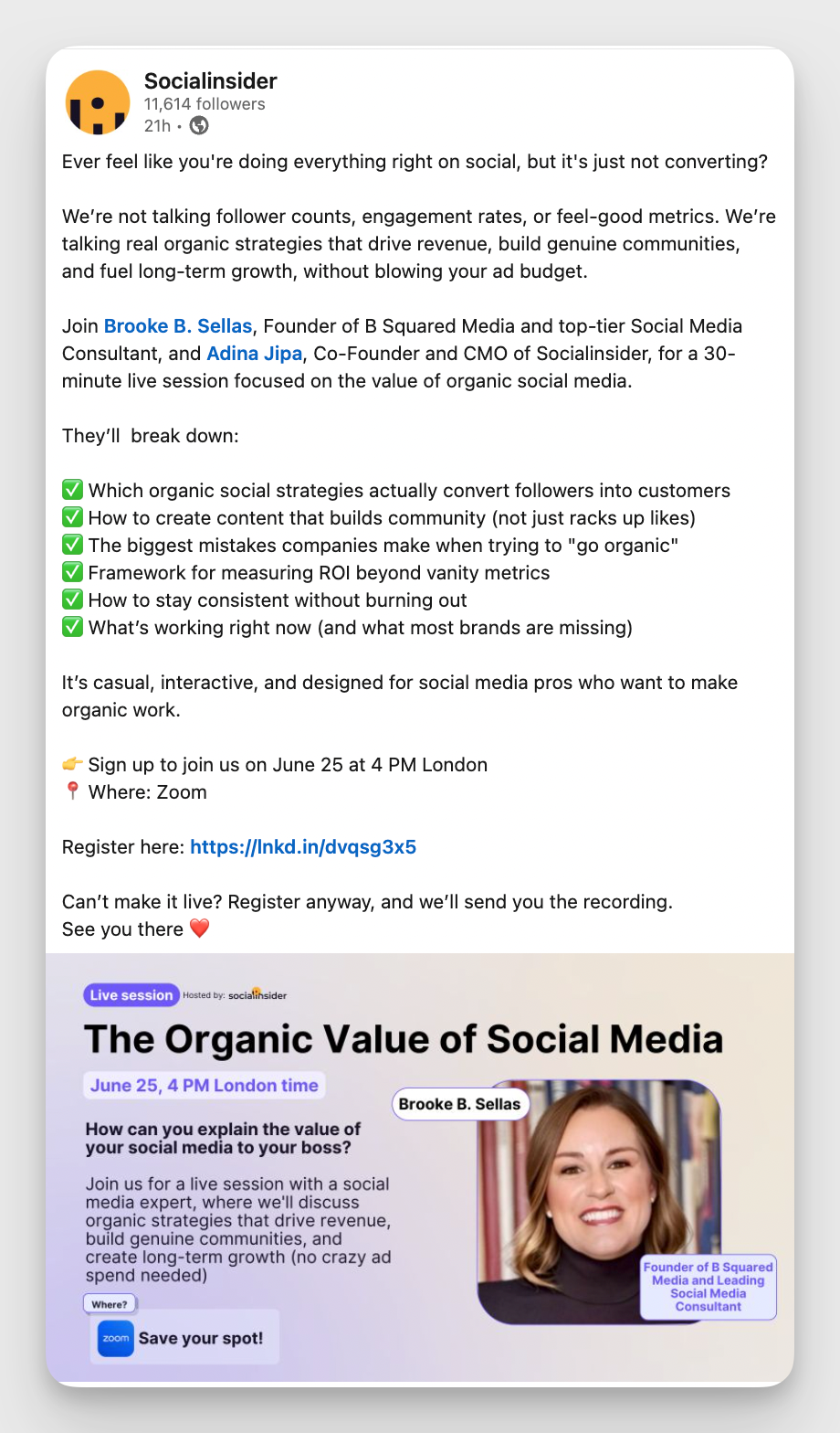 socialinsider webinar example