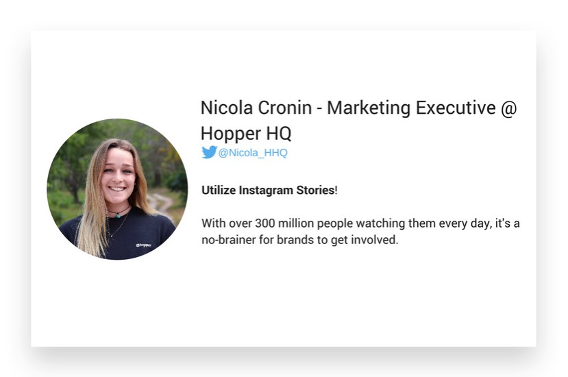 Nicola Cronin from HopperHq about Instagram marketing