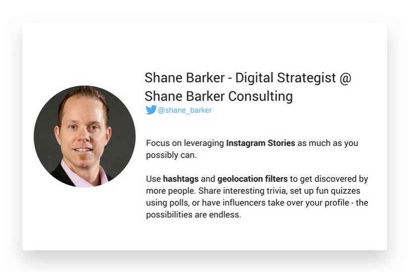 Shane Barker's thoughts about Instagram marketing