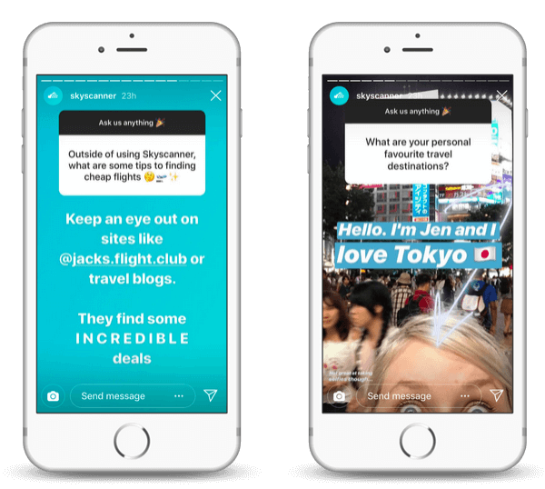See how Skyscanner is using Instagram Questions Sticker