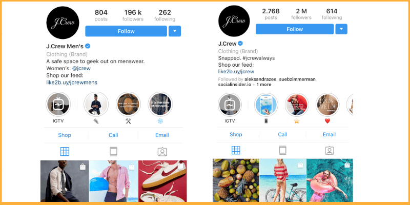 @jcrew Instagram account