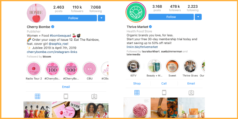 Include a call to action in your Instagram bio