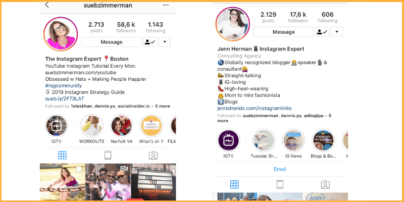 Include your location and-email address in your Instagram bio