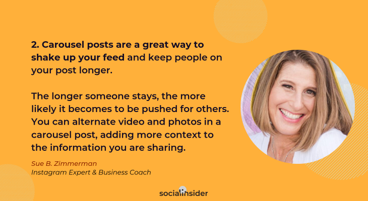Carousel posts keep people on your post longer.
