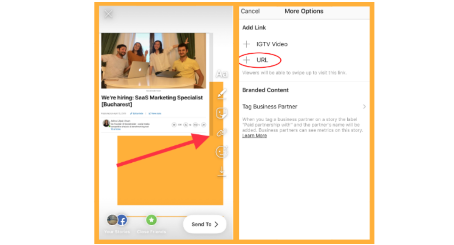 How to add a link to your Stories
