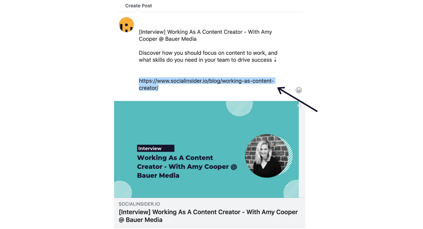 Delete the URL from the post