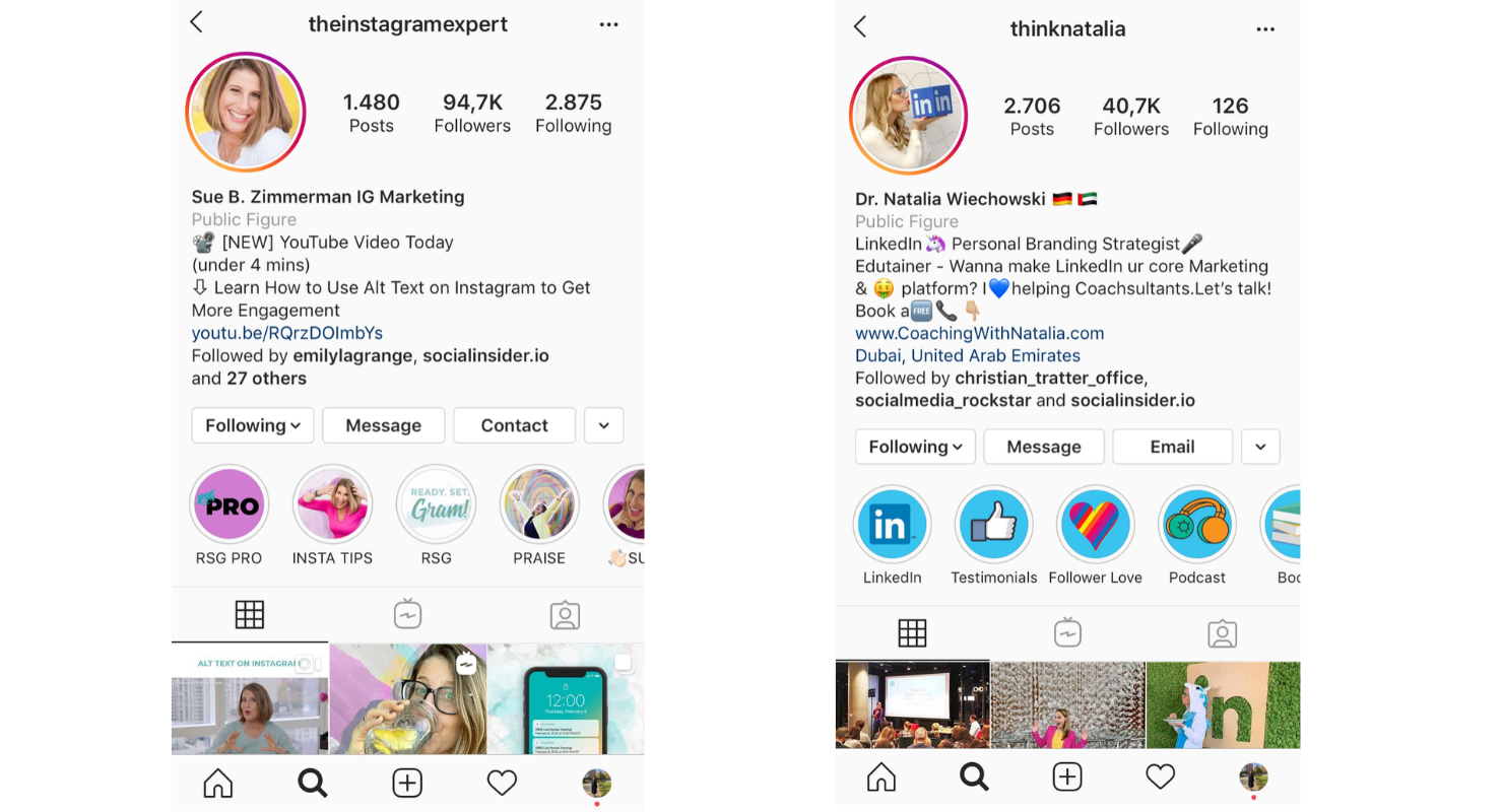 Perfect examples for an Instagram bio