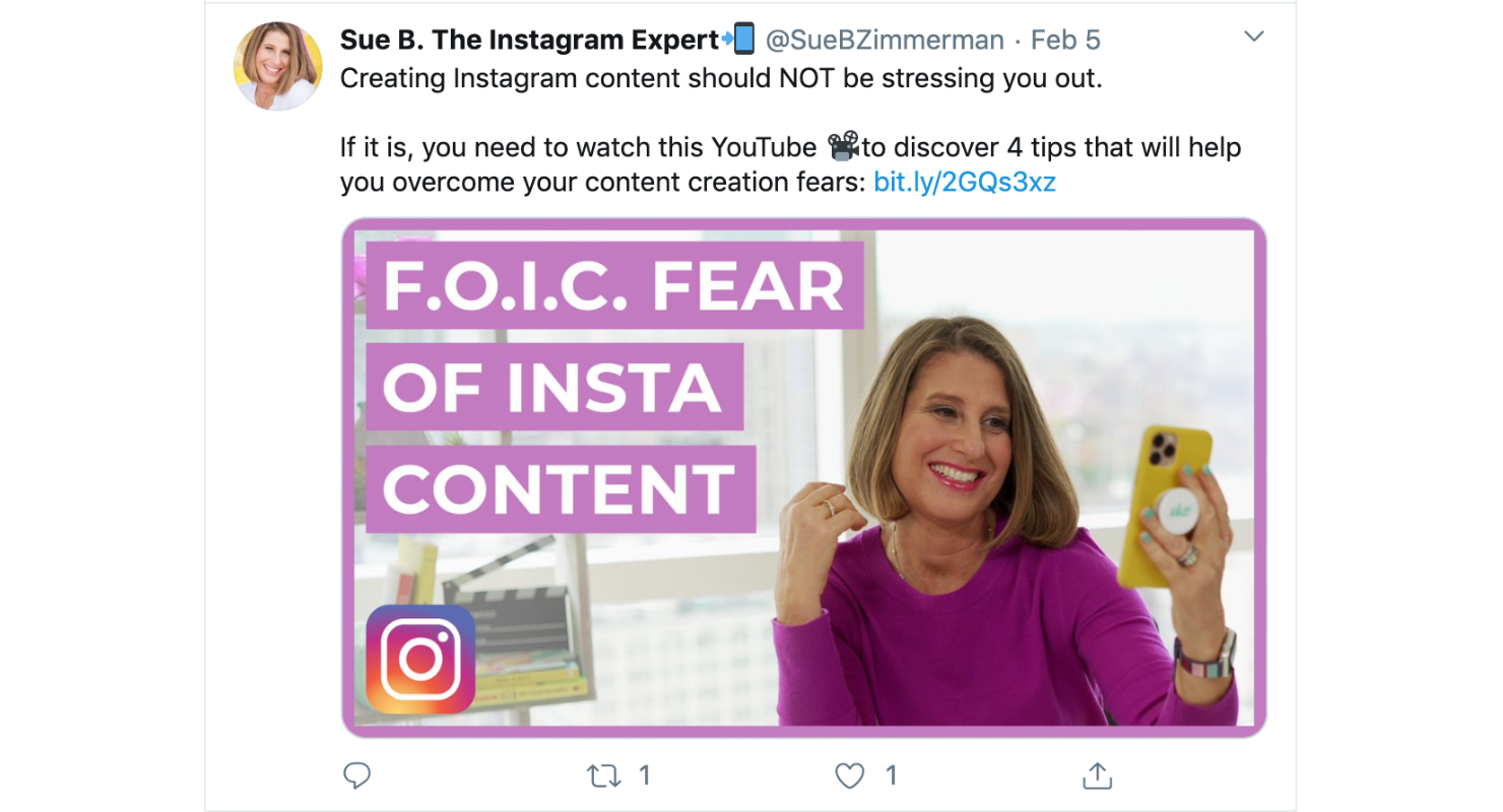 Keep your Twitter post concise