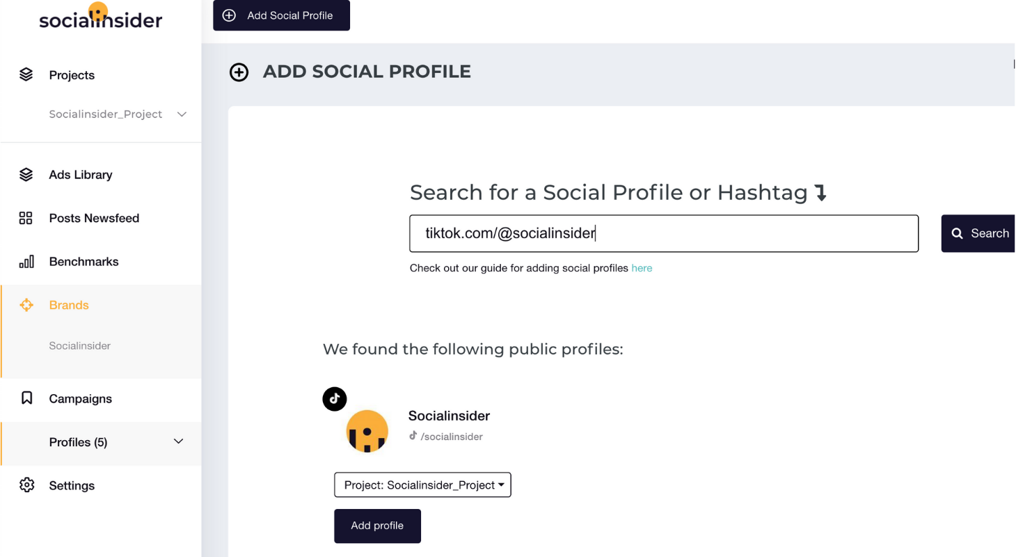 This is how you can add a TikTok profile