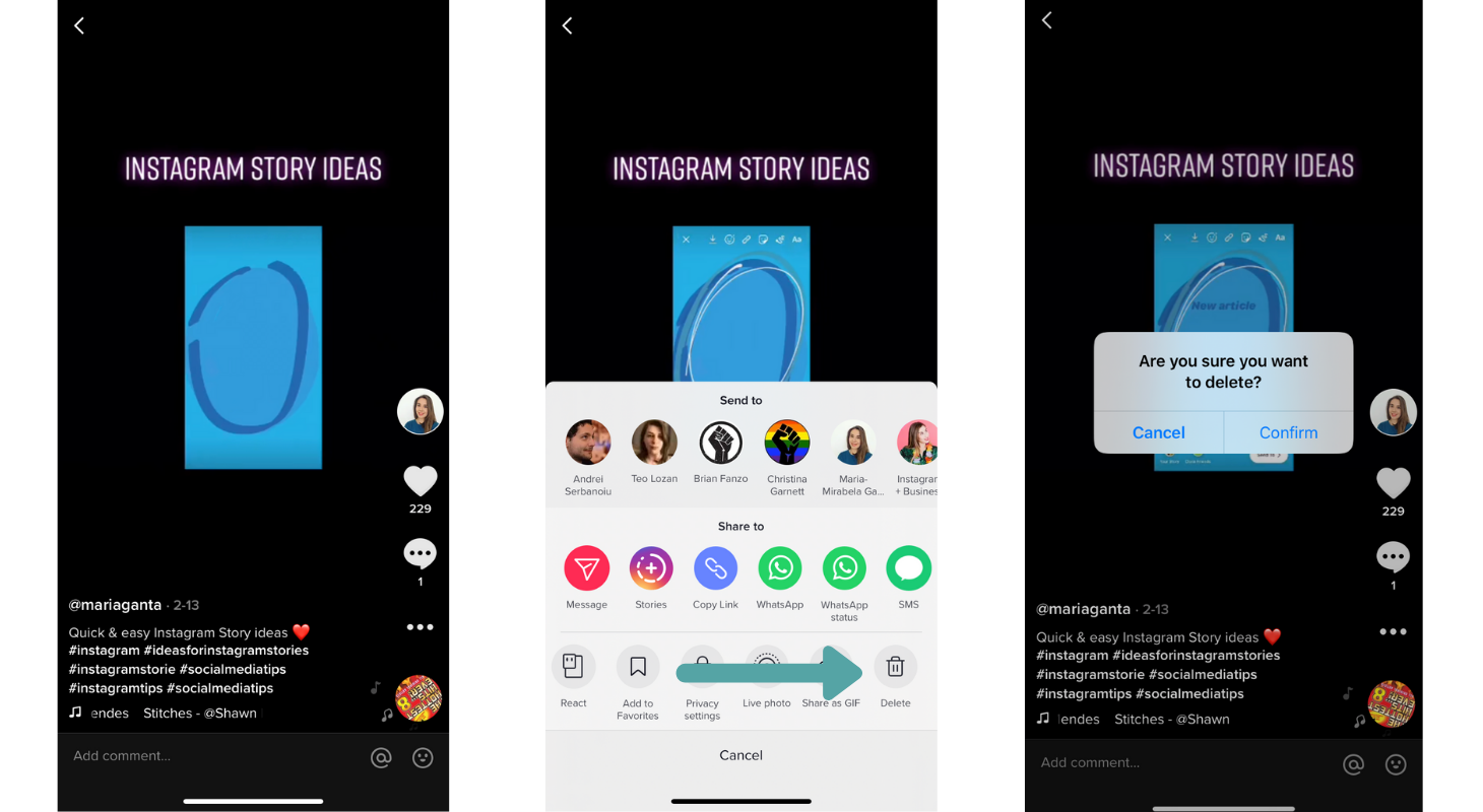 Delete a TikTok video