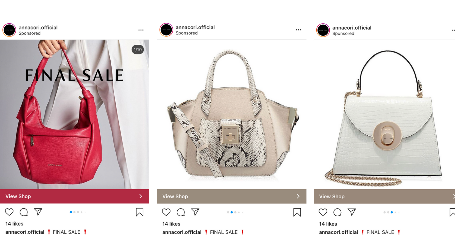 An example of carousel ad
