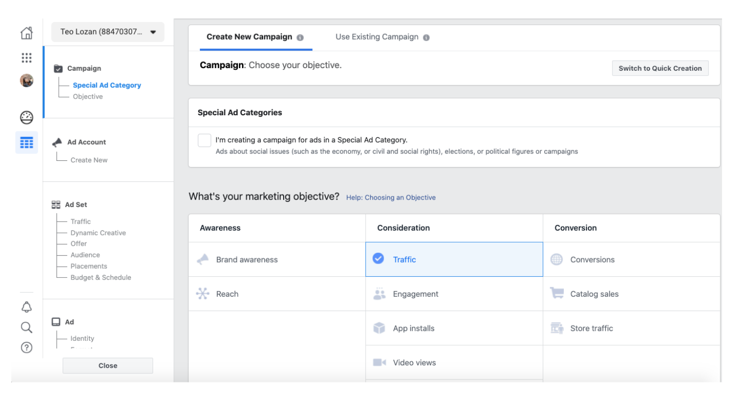 Create ads campaign
