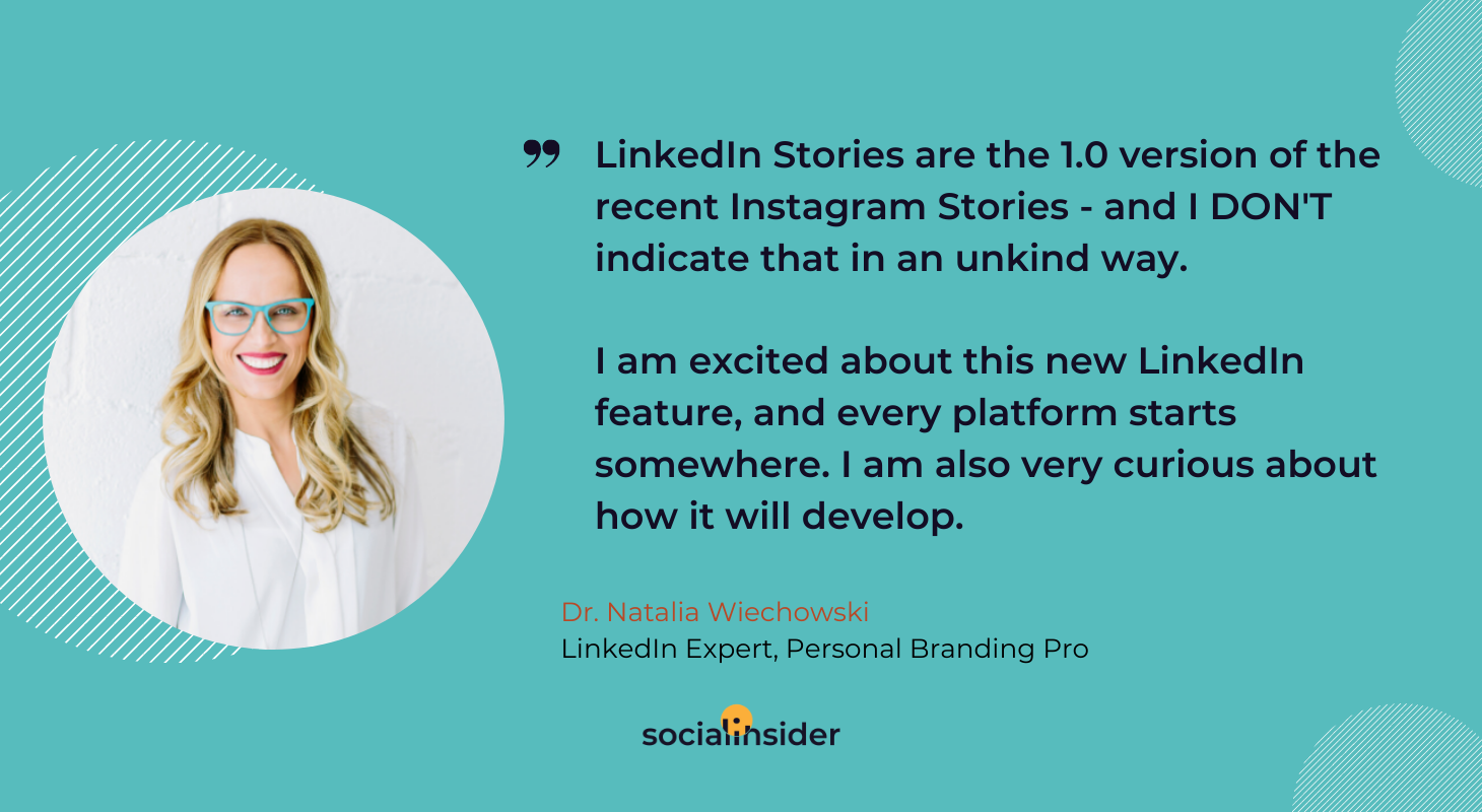 Dr. Natalia's opinion about LinkedIn Stories
